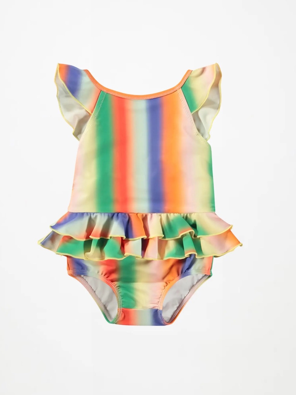 NWT MOLO Rainbow Light Nalani Ruffle One Piece Swimsuit Baby Toddler Girl 18/24